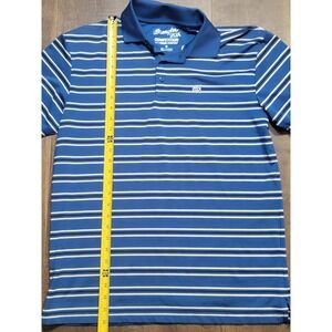 Wrangler 20X Competition Advanced Comfort Blue Striped Polo Shirt Size S